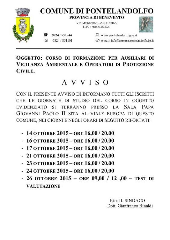 Corso Vigilanza