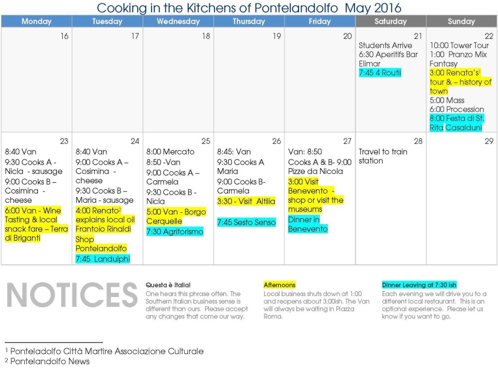 Pages from Cook's Student Calendar