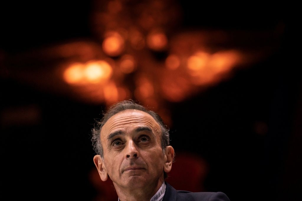 French Political columnists Eric Zemmour takes part in a debate "Dialogue in Europe" on April 25, 2019 in Paris. (Photo by Lionel BONAVENTURE / AFP)        (Photo credit should read LIONEL BONAVENTURE/AFP via Getty Images)