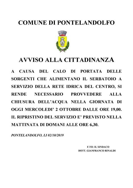 Avviso chiusura acqua_02_10_2019