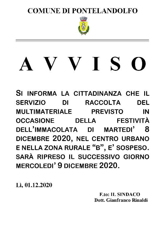 Avviso festività Immacolata Concezione_2020