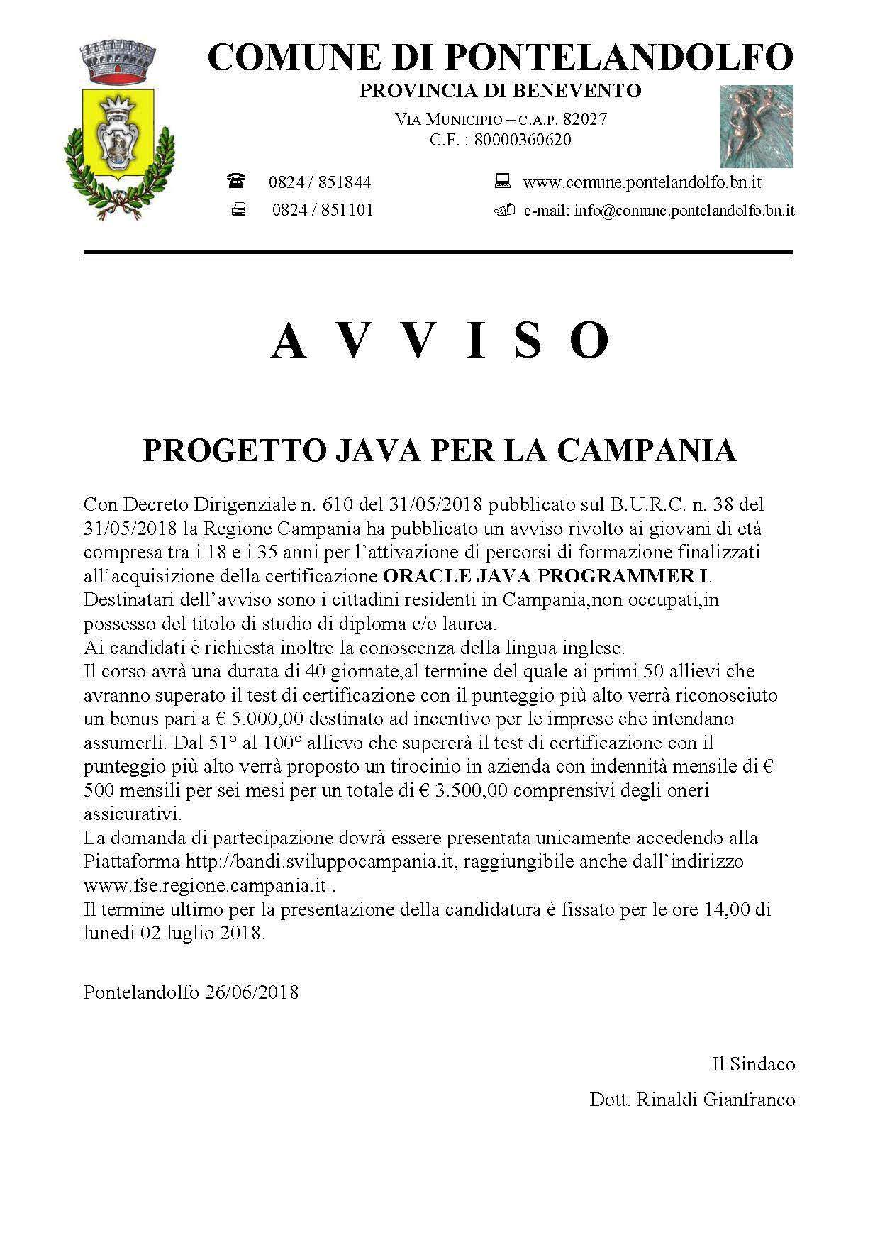 Avviso java1