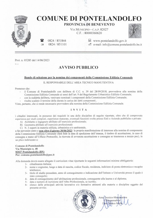 Bando nomina CE