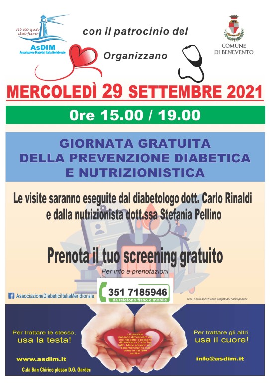 LOCANDINA Screening diabetologico e nutr 29 settembre 2021