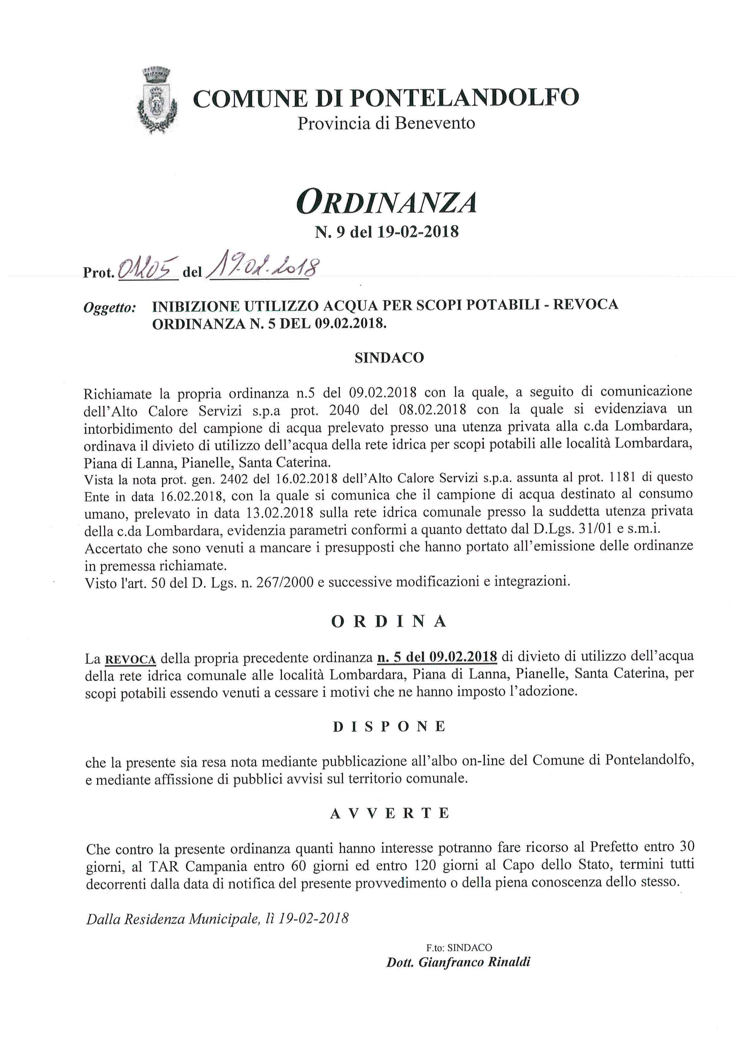 Revoca ordinanza n.5_2018