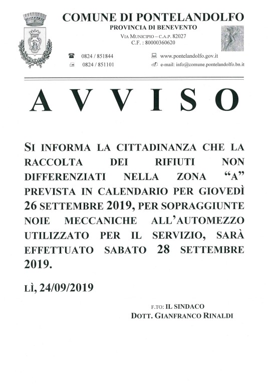 Rinvio raccolta_avviso