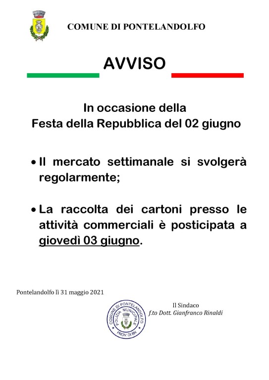 avviso 02 giugno 2021