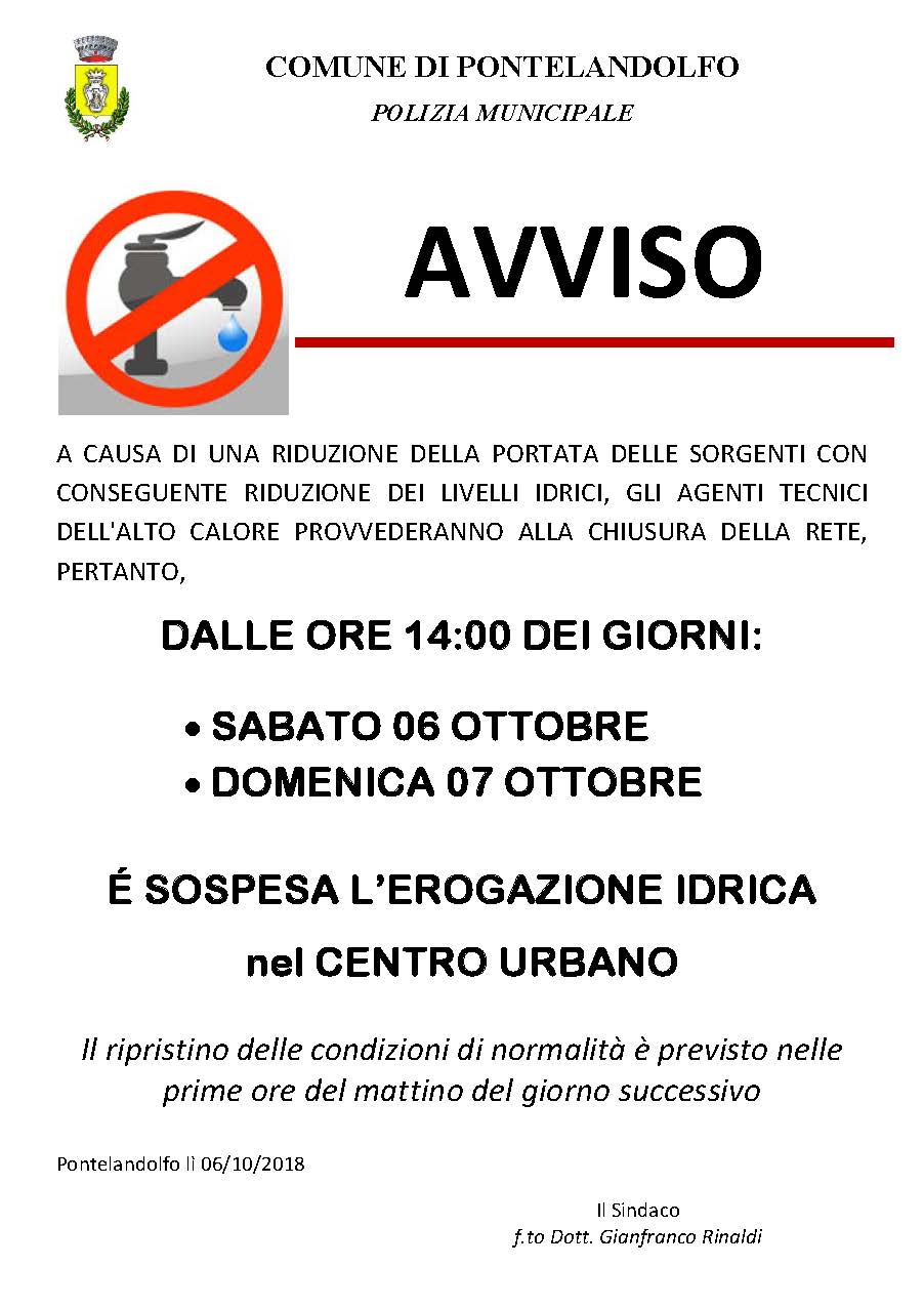 avviso interruzione idrica06102018