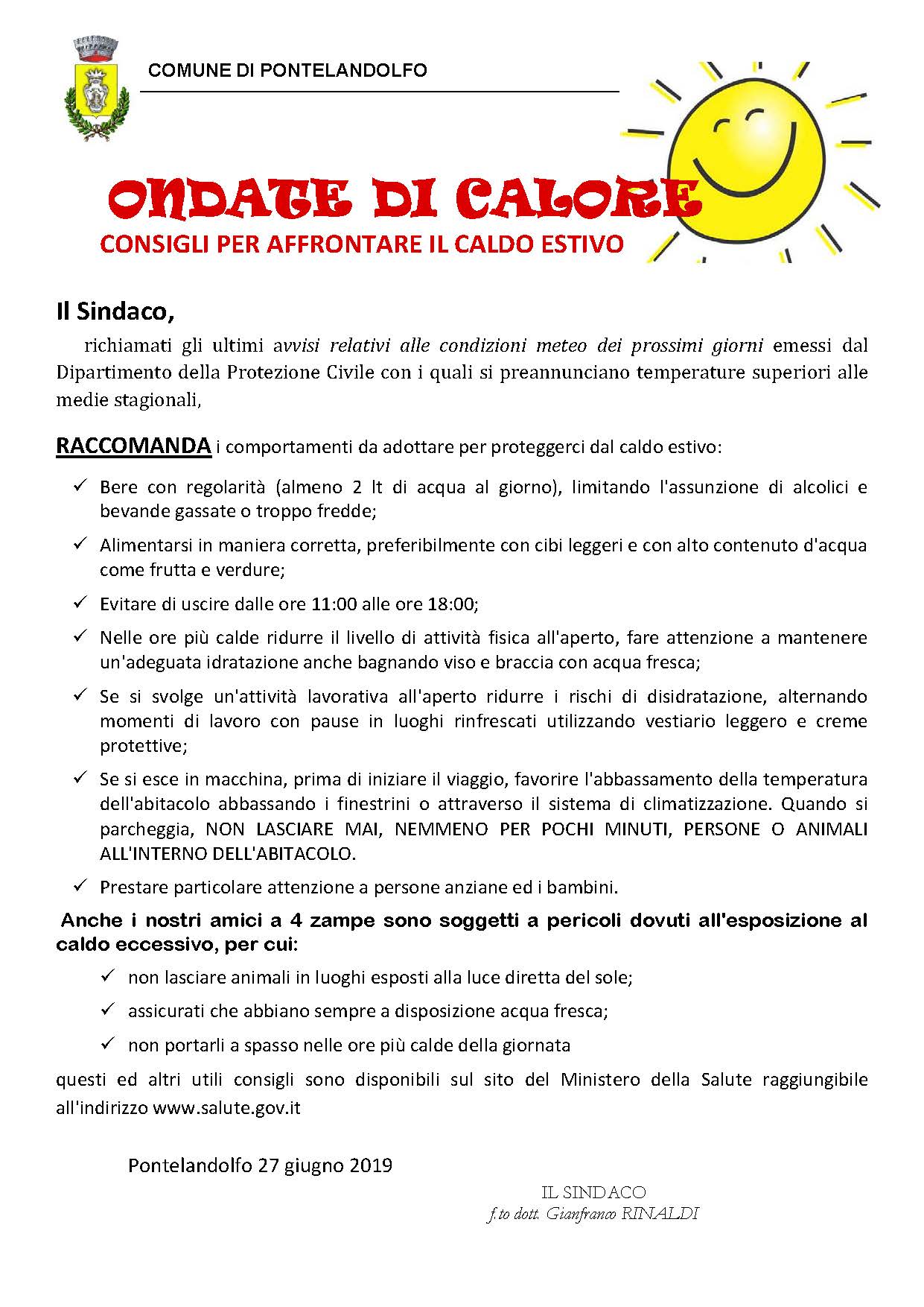 avviso ondate di calore