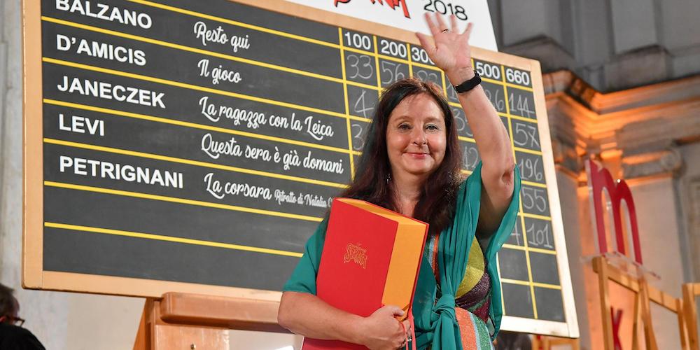 Helena Janeczek, vincitrice del LXXII Premio Strega, Roma 5 luglio 2018. ANSA/ALESSANDRO DI MEO