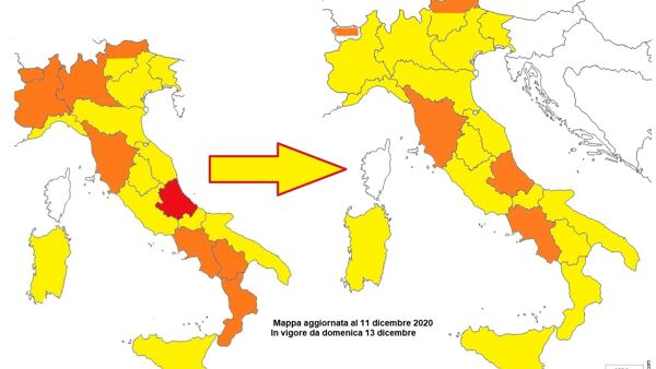 regioni gialle arancioni rosse mappa 11 dicembre 2020-4